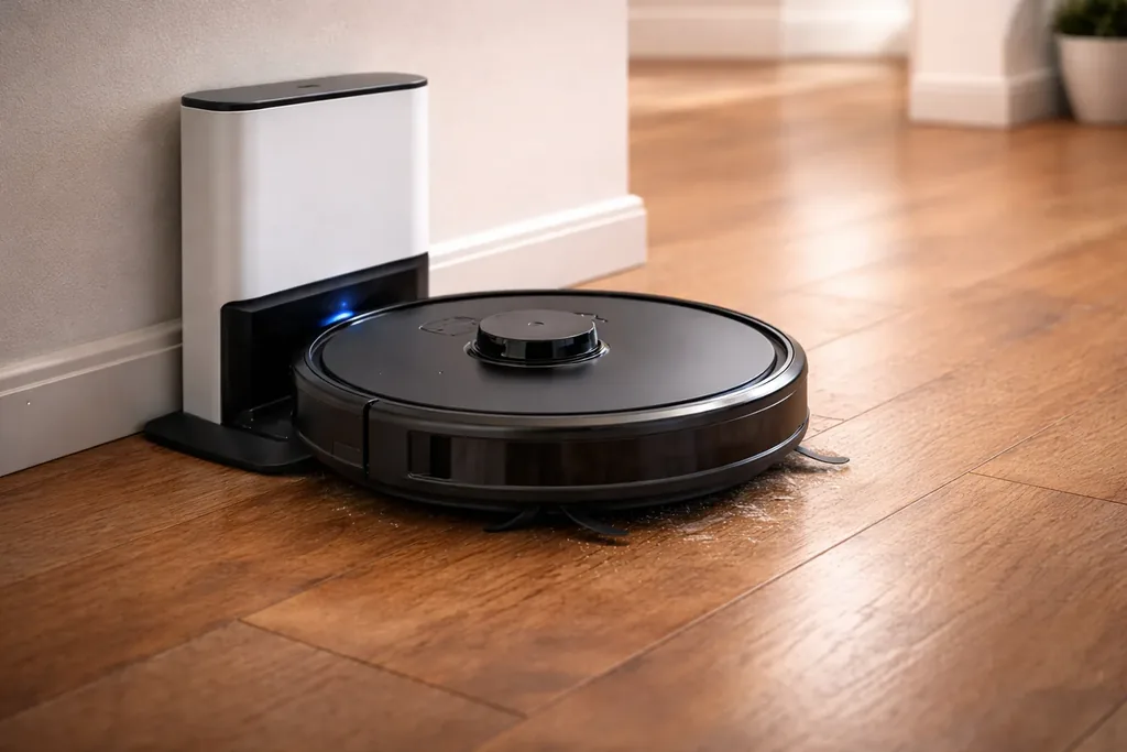 Saugroboter an Absaugstation